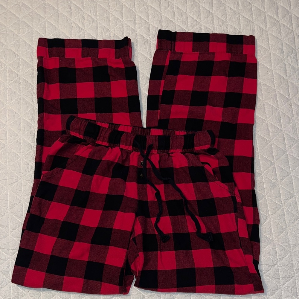 Free Press Red and Black Plaid Pajama Pants